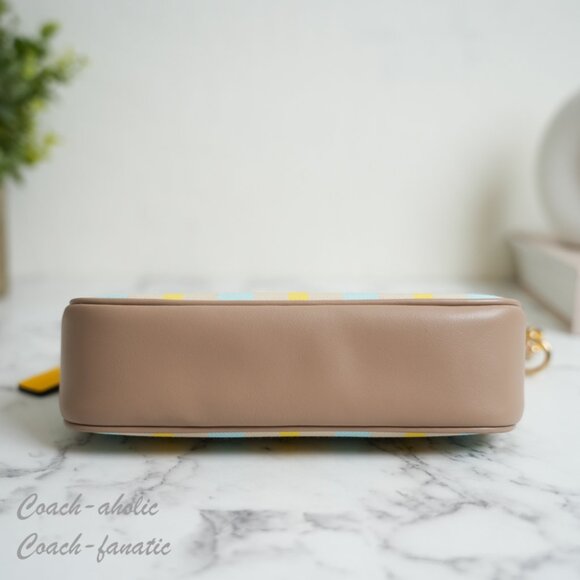 NWT Coach CBK65 Nolita 19 With Plaid Print in Bright Maize - Picture 6 of 9